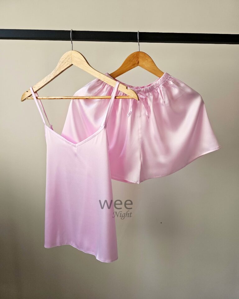 تاپ و شلوارک کلاسیک صورتی پاستلی