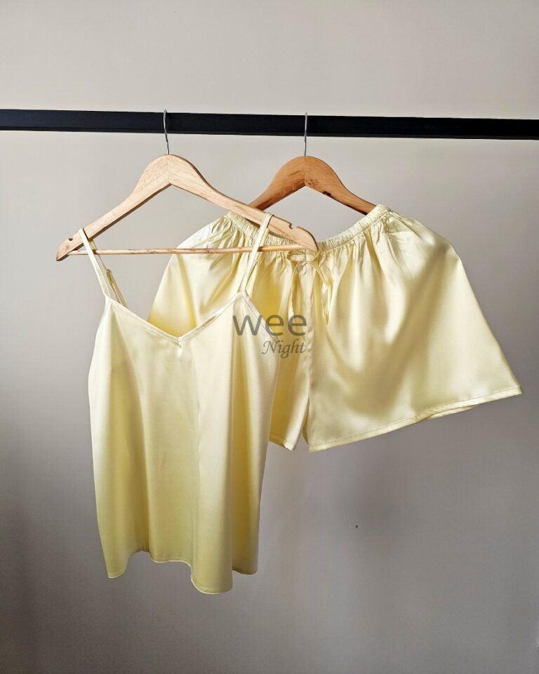 تاپ و شلوارک کلاسیک لیمویی