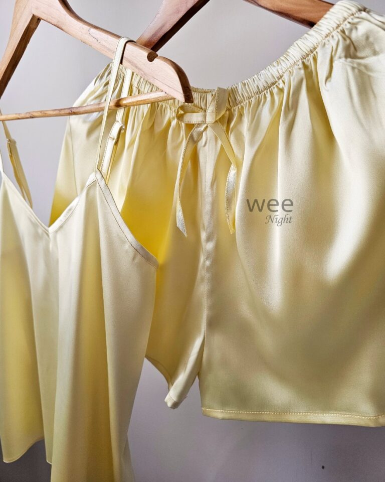 تاپ و شلوارک کلاسیک لیمویی